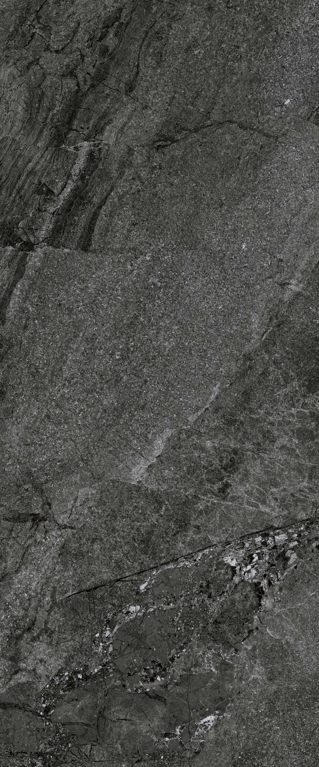 Gresie porțelanată aspect piatră Agathòs Anthracite 120x280 cm