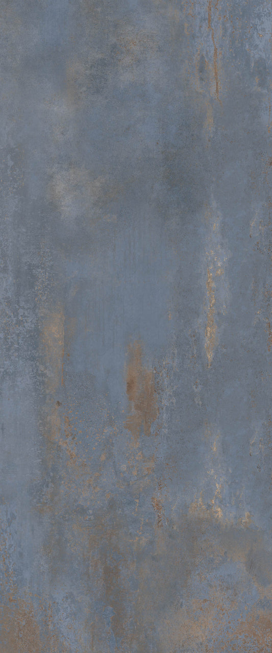 Gresie porțelanată aspect metal Flatiron Blue 80x80 cm