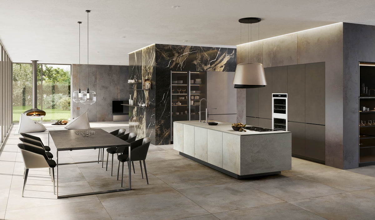 Gresie porțelanată aspect metal Magnetic Black
