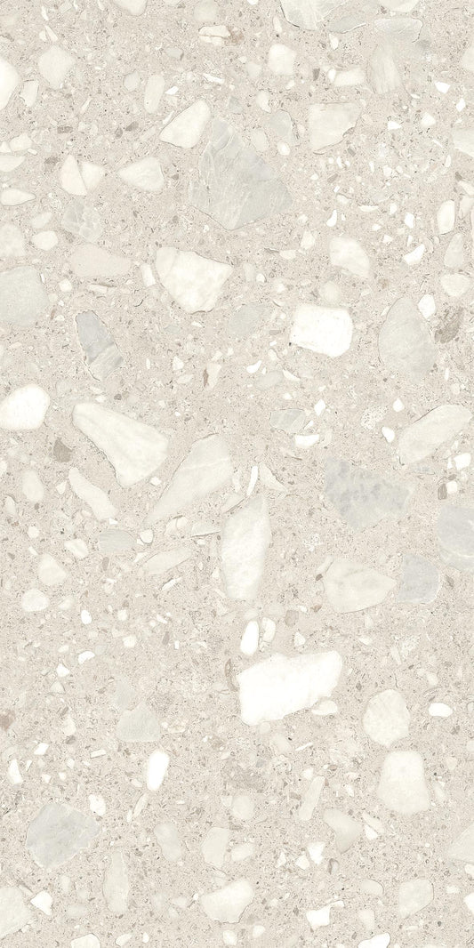 Gresie porțelanată aspect piatră Morphic Bold White 120x280 cm