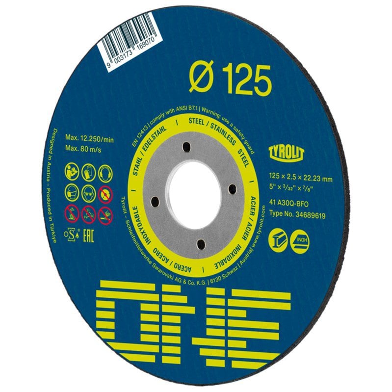 Disc de tăiere Tyrolit pentru oțel, 125 mm